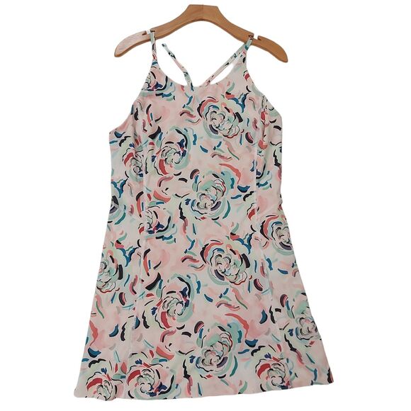 Athleta Infinity Activewear Dress Womens Medium Pink Elegance Floral Orchid - Picture 2 of 13